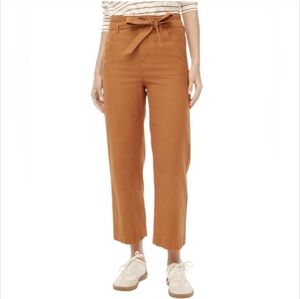 J Crew Cropped Paper Bag Pants, 100% Cotton, Burnt Orange, Size 10